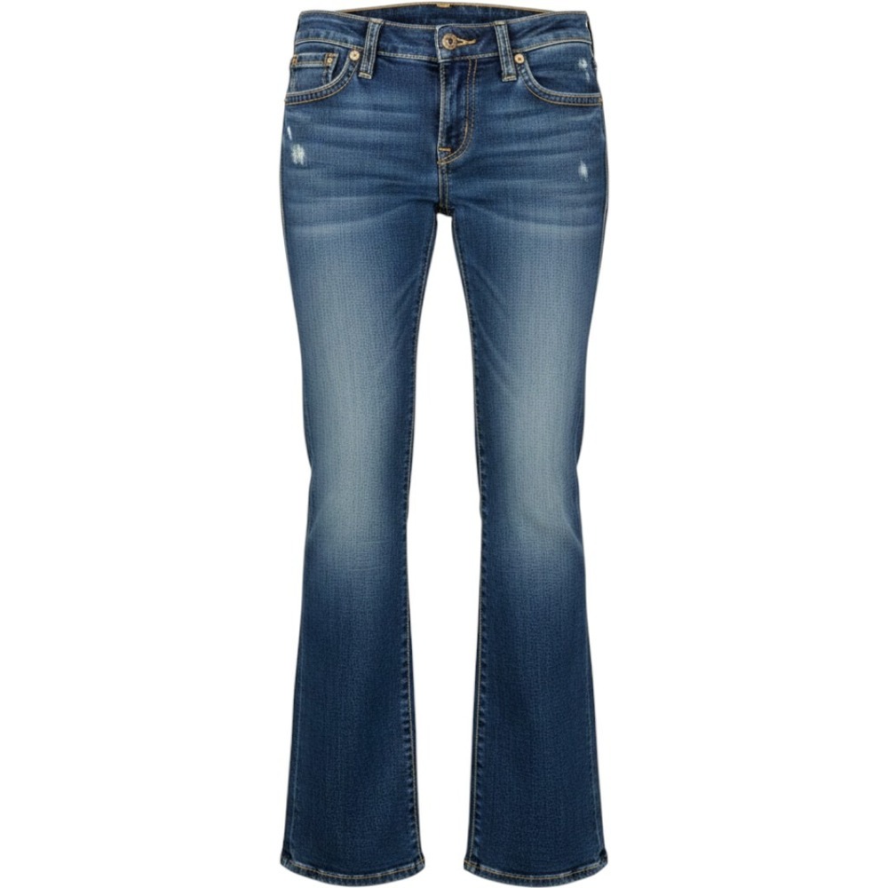 True Religion Joey Super T Flare Jeans Size 24 Blue Crystal Flap Pocket Y2K